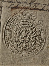 Seal of Jerzy Wandalin Mniszech, Starost General of Greater Poland; Jerzy August Wandalin