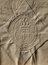 Seal of Stanislaw Chometowski, Starost of Radom (1673–1728). Oval seal impression: a shield with
