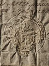 Seal of Józef Kanty Ossolinski, starost of Sandomierz (1707–1780). Round impression of a seal: in a
