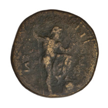 Sestertius, Hadrian (76–138; Roman emperor 117–138). Obverse: head of Hadrian in a laurel wreath