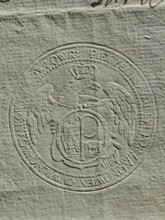 Round dry impression of the seal of the Civil-Military Order Commission of Owruck County (1792).