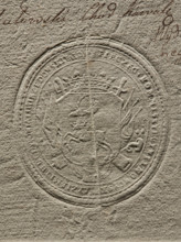 Seal of the Civil-Military Order Commission of the Lublin Province, dry impression. Round seal