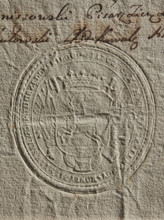 Round dry impression of the seal of the Civil-Military Order Commission of the Lublin Province,