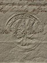 Seal of the Civil-Military Order Commission of the Duchy of Mazovia and Ciechanów Land. Dry