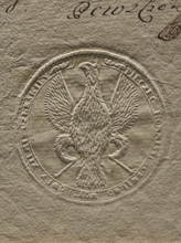 Seal of the Civil-Military Order Commission of the Czersk Land. Round dry impression of the seal.