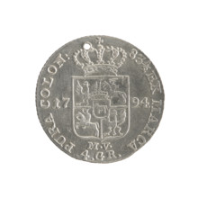 Gold crown, Stanislaw August Poniatowski (King of Poland; 1764–1795). Obverse: Head of Stanislaw
