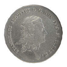 Crown thaler, Mitmaster Justyn Schröder (Warsaw Mint master 1768–1772); Stanislaw August