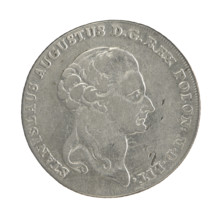 Crown thaler, Stanislaw August Poniatowski (King of Poland; 1764–1795). Obv.: Head of Stanislaw
