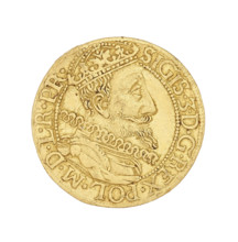 Gdansk ducat by Daniel Klüwer (fl. 1608–1618). Obverse: Bust of King Sigismund III Vasa (1566–1632)
