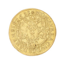 Gdansk ducat, Sigismund III Vasa (King of Poland; 1587–1632). Obverse: Bust of the king with a