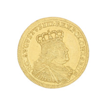 Crown ducat by Croll, Ernest Dietrich (fl. 1753–1763), 1754. Obverse: Bust of August III in armour