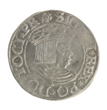 Gdansk grosz, Sigismund I the Old (King of Poland; 1506–1548). Polish coin of the Jagiellon dynasty