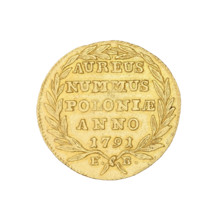 Crown ducat; maker: Brenn, Efraim (mint master; 1741–1792); subject: Stanislaw August Poniatowski