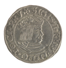 Gdansk grosz, Sigismund I the Old (King of Poland; 1506–1548). Polish coin (1531). Obverse: Crowned