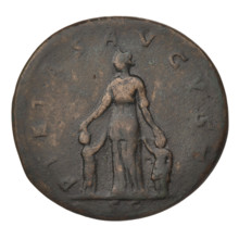 Sestertius, Trajan (53–117; Roman emperor 98–117). Obverse: bust of Matidia the Elder (Trajan's