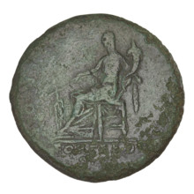 Sestertius, Hadrian (76–138; Roman emperor 117–138). Obverse: Hadrian's head to the right, laurel