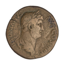 Sestertius of Hadrian (76–138; Roman Emperor 117–138), 134–138, Rome, Roman Empire. Obverse: Bust