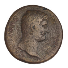 sestertius, Hadrian (76–138; Roman emperor 117–138); bronze coin, weight 26.65 g, Rome, 134–138.