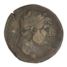 Sestertius, Hadrian (76–138; Roman emperor 117–138). Obverse: head of Hadrian with laurel wreath