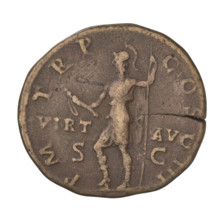 Sestertius, Hadrian (76–138; Roman emperor 117–138). Obverse: bust of Hadrian with laurel wreath