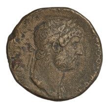sestertius, Hadrian (76–138; Roman emperor 117–138); Obverse: bust of Hadrian with laurel wreath