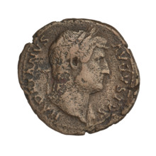 Hadrian (76–138; Roman emperor 117–138). Coin (119–138, Rome, Roman Empire). Obverse: Bust of