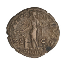 Hadrian (76–138; Roman emperor 117–138). Coin (119–138, Rome). Obverse: Bust of Hadrian with laurel