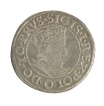 Gdansk grosz, Sigismund I the Old (King of Poland; 1506–1548). Coin. Obverse: Crowned male bust in