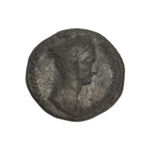 Sabina (83–137; Roman empress 117–137), Hadrian (76–138; Roman emperor 117–138); coin depicting