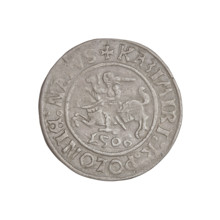 Glogów grosz, Sigismund I the Old (King of Poland; 1506–1548). Obverse: Pogon (coat of arms).
