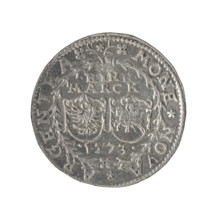 Livonian mark (fine), Chodkiewicz, Jan Hieronimowicz (ca. 1537–1579), (administrator of Livonia);