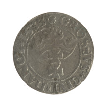 Gdansk grosz, Sigismund I the Old (King of Poland; 1506–1548). Silver coin (grosz), 1533. Obverse: