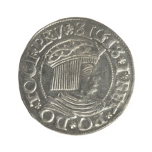 Gdansk grosz, Sigismund I the Old (King of Poland; reign 1506–1548). Polish coin (1534). Obverse: