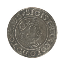 Gdansk grosz, Sigismund I the Old (King of Poland; 1506–1548). Polish coin of the Jagiellon dynasty