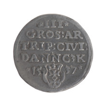 Gdansk trojak, Sigismund I the Old (King of Poland; 1506–1548), iconography: Polish coin with