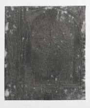 Gothic interior with a rosette; Feliks Jablczynski (1865–1928), graphic artist; church interior