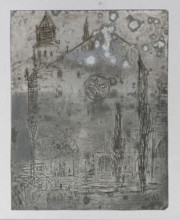 View of St. Mary's Basilica in Gdansk from Piwna Street; verso: View of a medieval building in the