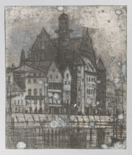 Naturalists' House in Gdansk; verso: Crane in Gdansk; Jablczynski, Feliks (1865–1928), graphic