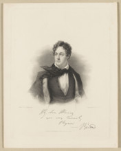 Portrait of George Gordon Byron. Engraving by Edward Finden after a portrait painted by George