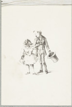 Julia Pastrana arm in arm with her impresario, graphic artist, ca. 1858. Print, height 22.2 cm,