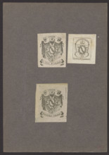 Bookplate of Henryk Lubomirski (1777–1850). Heraldic bookplate showing a Maltese Cross on a
