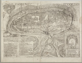 View of Kamieniec Podolski. Engraver and draughtsman: Cyprian Tomaszewicz (fl. ca. 1672–1673).