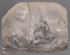 The Death of Grazyna, illustration for 'Grazyna' by Adam Mickiewicz. Rymwid finds the dying Grazyna