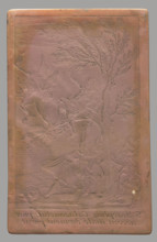 Recto: Saint Joseph Kalasanty prepares the fall of the demon. Verso: Fragment of an inscription in