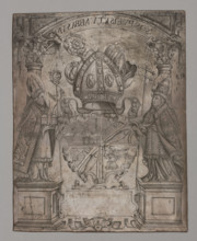 Coat of arms of the Petershausen monastery (recto); Image of Madonna and Child (verso). Monogramist