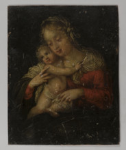 Coat of arms of the Petershausen monastery (recto); Image of Madonna and Child (verso). Monogramist