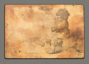Boy Sitting by a Cage, Plonski, Michal (1778–1812), graphic artist; Witke-Jezewski, Dominik