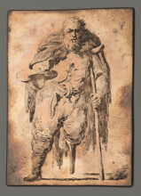 A beggar without a right leg, on a crutch; Plonski, Michal (1778–1812), graphic artist;