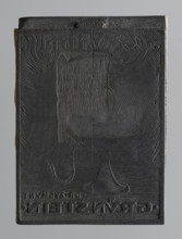 Bookplate of Zygmunt Grünstein; verso: fragment of another bookplate crossed out and cut into two