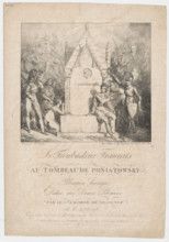 French troubadour at the tomb of Prince Józef Poniatowski; Horace Vernet (1789–1863), graphic